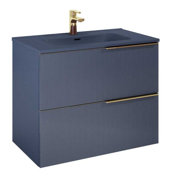 Umywalka Elita Skappa 80 Ceram Navy Blue Matt - obrazek 3
